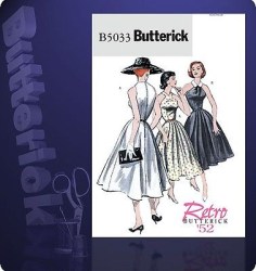 5033 BUTTERICK RETRO '52 SLEEVELESS CUT OUT FLARE SWING DRESS PATTERN 6-12
